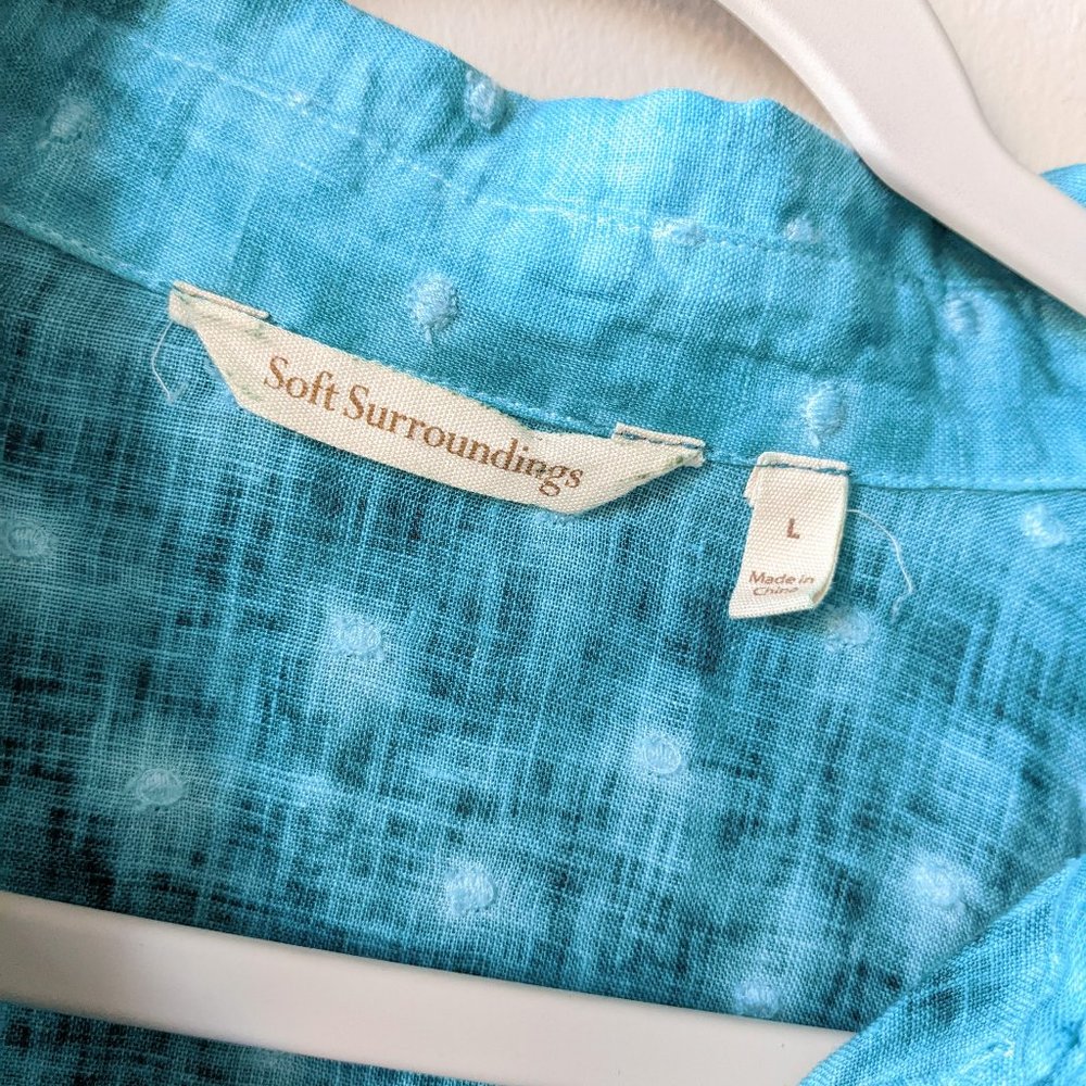 Soft Surroundings Textured Dot Button Down Tunic - Picture 6 of 7